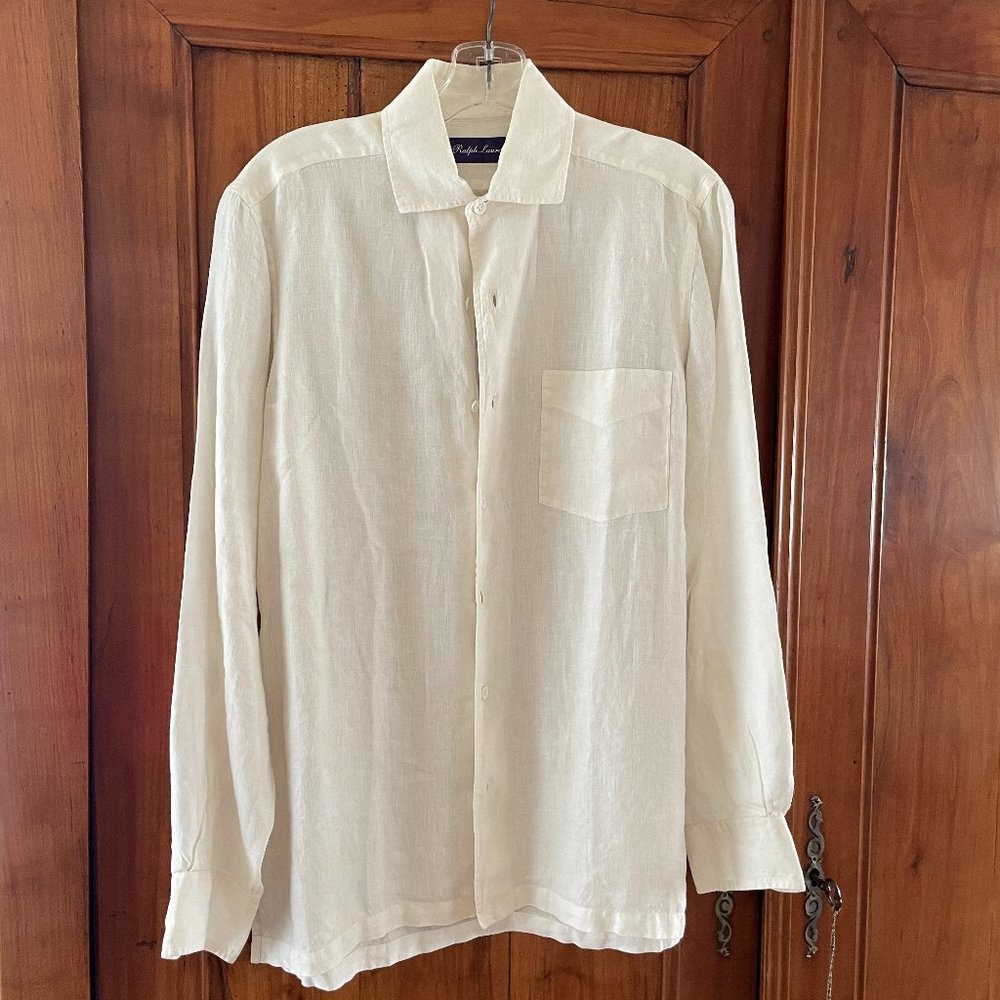 COPY - Ralph Lauren white men's linen dress shirt